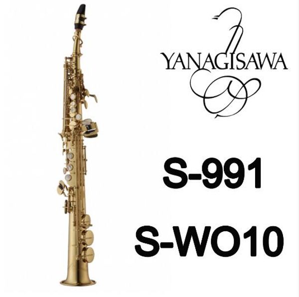

new yanagisawa s-wo10 b(b) tone soprano saxophone brass gold lacquer sax with mouthpiece case and accessories