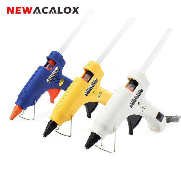 

newacalox 20w eu/us mini melt glue gun diy thermo electric silicone adhesive gun heat temperature tool 20pc 7mm glue stick