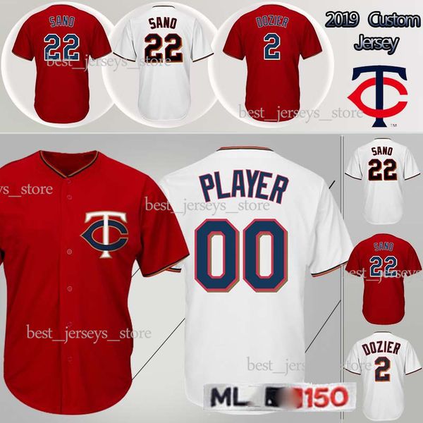 

customized Minnesota Baseball jerseys Twins 2 Brian Dozier 22 Miguel Sano 18/19 New hot selling