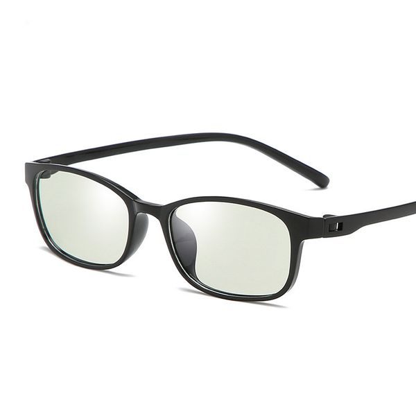 

day night dual purpose glasses tr90 anti blue light intelligent color changing plain glasses men women indoor outdoor eyewear, White;black