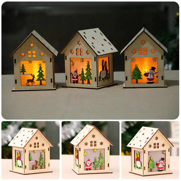 

m.j.d. festival led light wood house christmas tree decorations for home hanging ornaments holiday nice xmas gift wedding