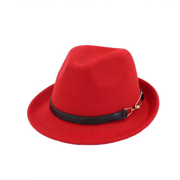 

women men fedora hat with leather belt elegant lady party hat panama, Blue;gray