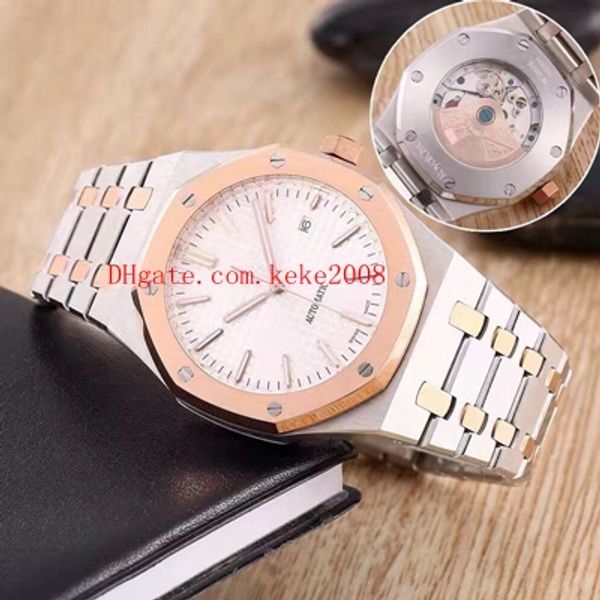 

8 colour high wristwatches n8 factory 41mm 15400 15400sr.oo.1220sr.01 02 03 stainless asia transparent mechanical automatic mens watches, Slivery;brown