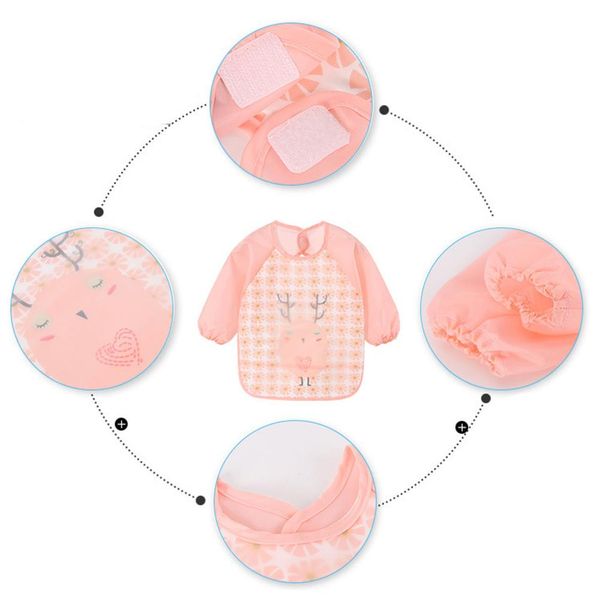 

cartoon baby bibs apron adjustable burp cloths feeding with long sleeves baby accessories stuff cute animals toddler kids