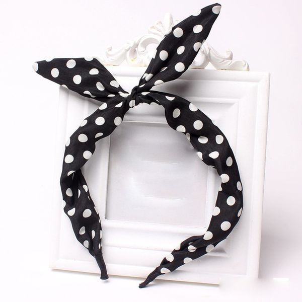 

regalos niña женщины девушки ткань милые сладкие большие ленты лук кролик повязки эластичные эластичные полосатые точечные ленты для волос а, Black;brown