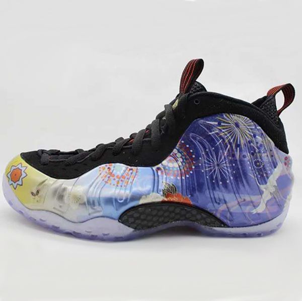 

foams lny lunar chinese new year cny floral midnight navy denim penny hardaway one basketball shoes for men sport sneakers des chaussures, White;red