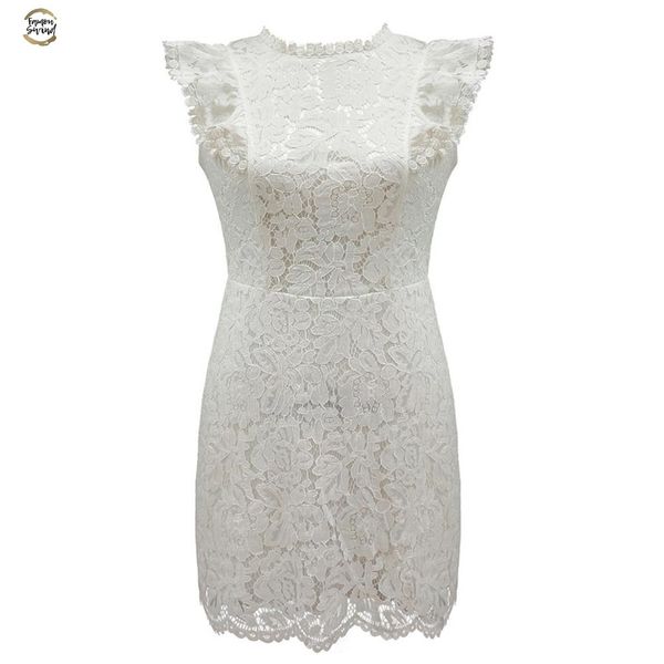 

sundress spring summer lace dress women casual sleeveless slim black white lace ruffles dress robe femme ete 2019, Black;gray