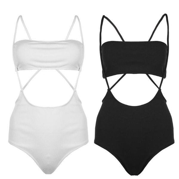 

women high waist split swimwear set cover belly padded bathing suit, White;black