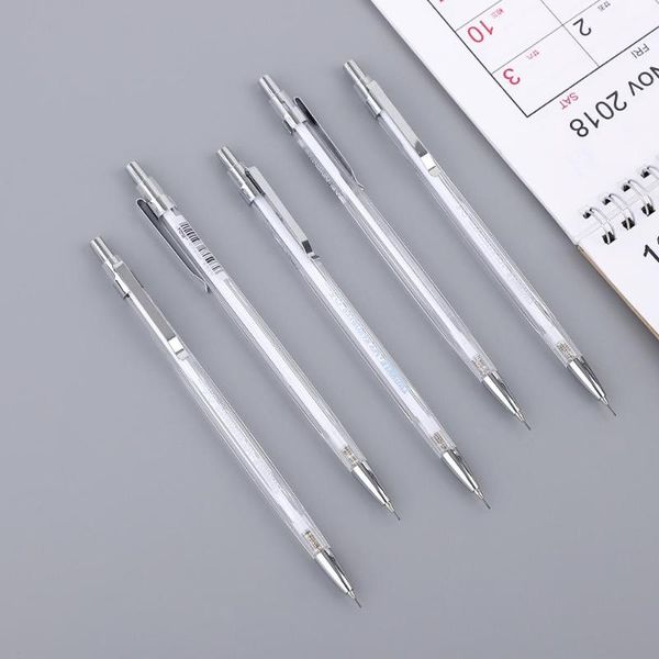 

jianwu 4pcs/set 0.5mm creative simplicity laser metal mechanical pencil refill writing professional painting student office, Blue;orange