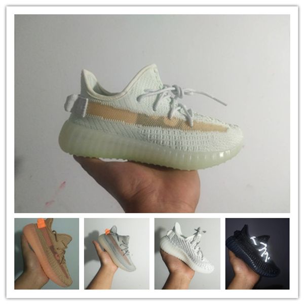 

Kanye Static Zebra 350 Infant Kids running shoes Cream White BELUGA Children Sports shoes toddler trainers boy & girl Child Bred sneakers