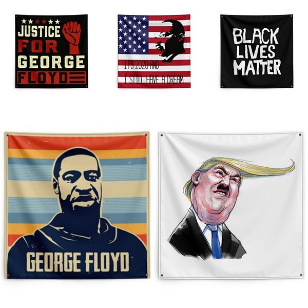 

george floyd printing tapestry black lives matter household wall banner 150*150cm #qa59401