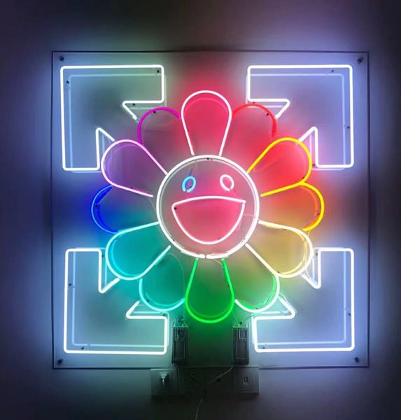 

neon sign20*20 inches murakami sun flower tube neon light sign home beer bar pub recreation room game lights windows glass wall signs