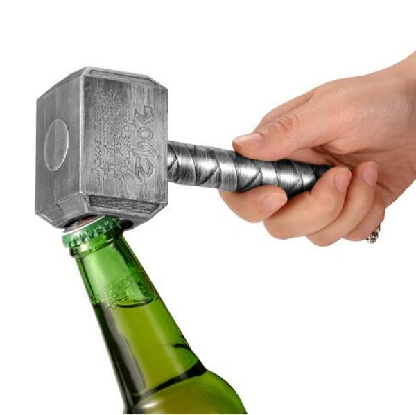 

Silver beer bottle opener multifunction hammer of thor haped beer bottle opener with long handle bottler opener beer