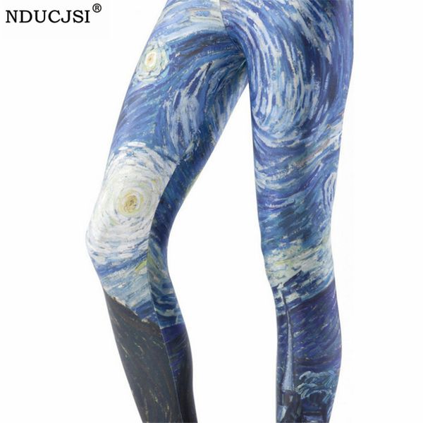 

nducjsi plus size leggings 4xl slim new women pants universe cloud printed leggings elasticity space girl fitness pants, Black