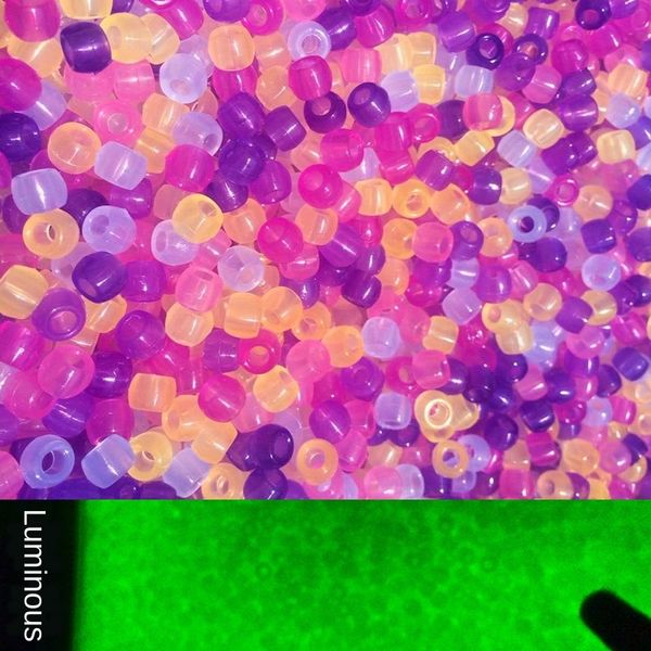 

uv color changing diy accessories uv luminous beads environmental protection plastic beads children's puzzle diy accessories, Slivery;white