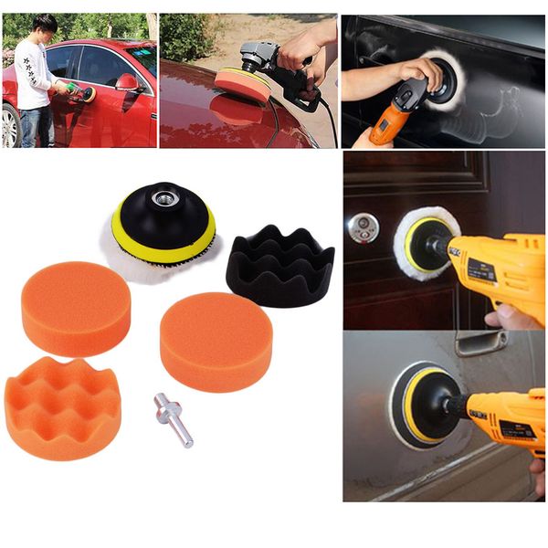 

3 inch high gross car polisher buffer polishing buffing pad kit + m10 drill adapter car care kits polish tool drop shipping