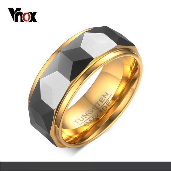 

vnox 100% вольфрам мужчины кольцо свадебные мужские ювелирные изделия золотой цвет 8 мм ширина dropshipping t190624, Silver