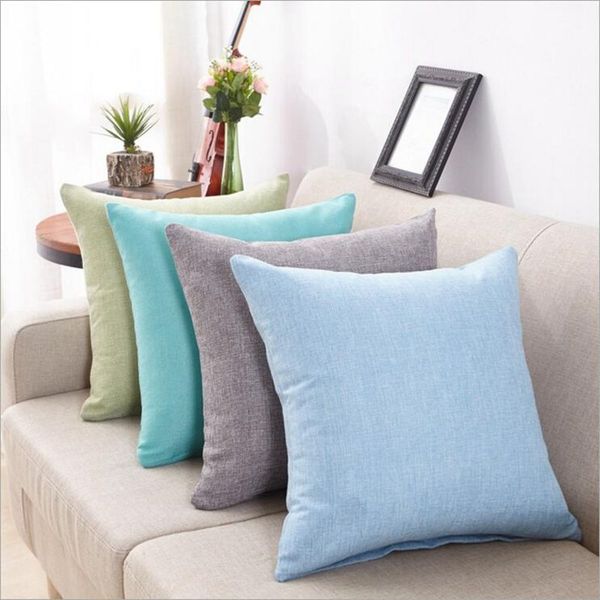 

linen pillowcase plain decorative cushion cover throw pillow cases sofa car chair pillowcase vintage style solid color home decor lqpyw913