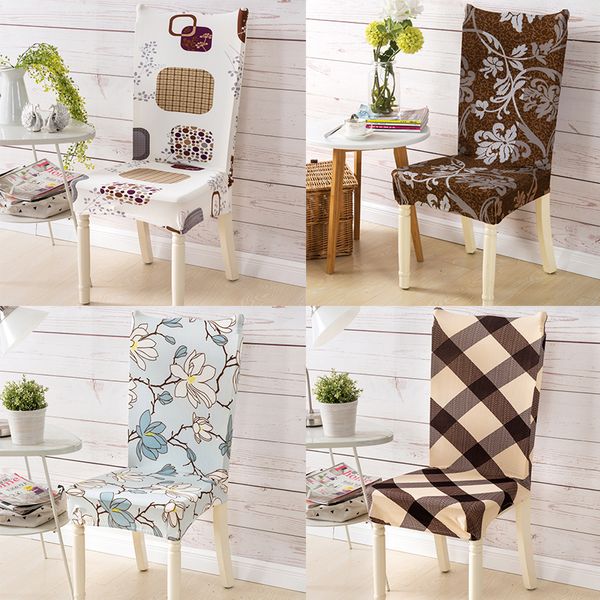 

spandex elastic printing dining chair slipcover modern removable anti-dirty kitchen seat case stretch chair cover for banquet