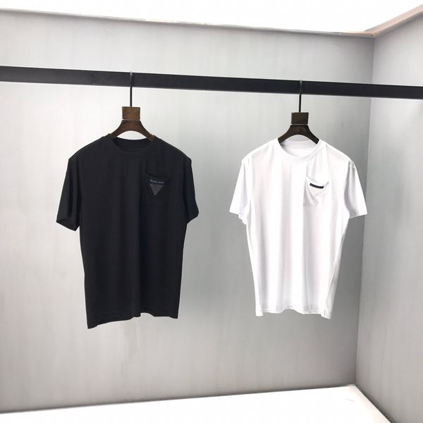 

начало весны 2020 новый цвет блока письмо бренда с коротким рукавом тройник черный и белый двойной нити тонкой хлопчатобумажной ткани kk36, Black