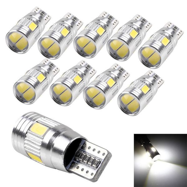 

10 x canbus error white 5630 projector lens t10 6smd led bulbs w5w 194 168