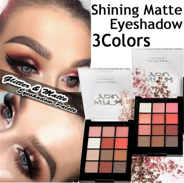 

12 colors matte eyeshadow pallete waterproof glitter eye shadow palette shimmer pigment diamond makeup maquillage