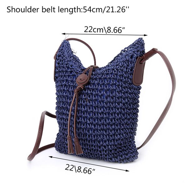 

thinkthendo women's handbag straw shoulder bag beach hobo bag crossbody bags women handmade hollow out woven trend