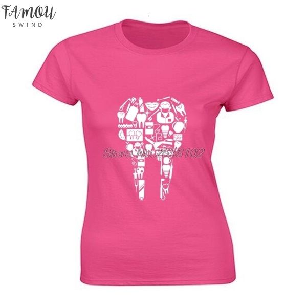 

смешные зубов зубы v шеи стоматолог печати тенниски лета женщин хлопка с коротким рукавом рубашки вскользь девушки hip hop тройники harajuku, White