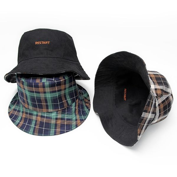 mens plaid bucket hat
