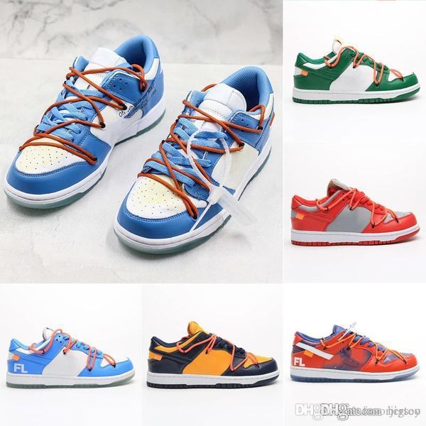 

new futura x sb dunk low pine green yellow red skateboard offs running shoes mca orange blue women mens designer sneakers trainers, White;red