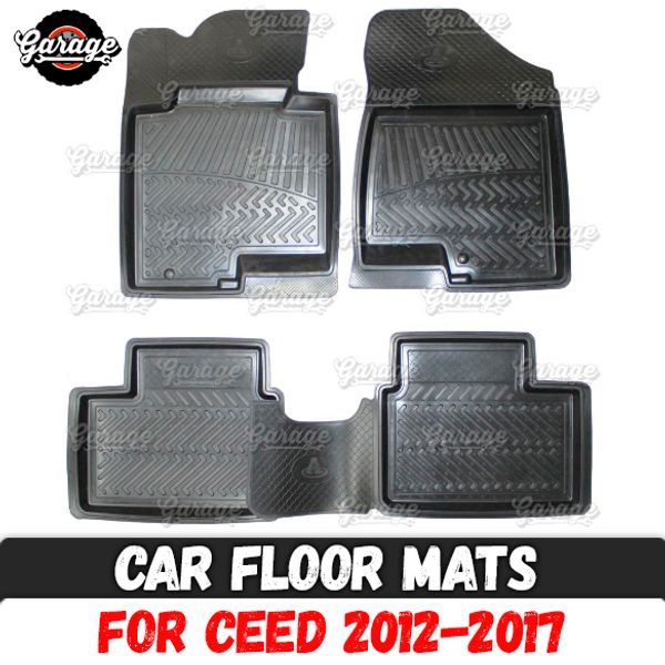 

car floor mats for kia ceed 2012-2017 rubber 1 set / 4 pcs or 2 pcs accessories protect of carpet decoration