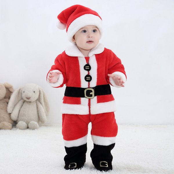 

lovely romper newbore clothes red santa baby boy&girl clothes autumn cotton warm cashmere baby rompers elk cartoon jumpsuit, Blue