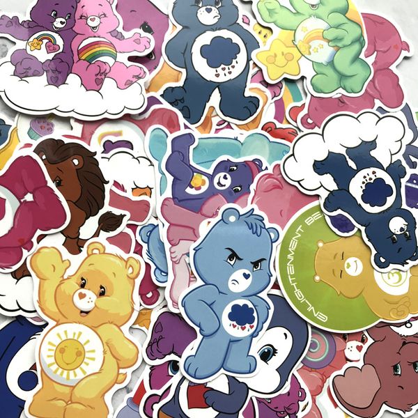 

53pcs care bear cute stickers for decal for snowboard lapluggage car fridge car-styling vinyl home