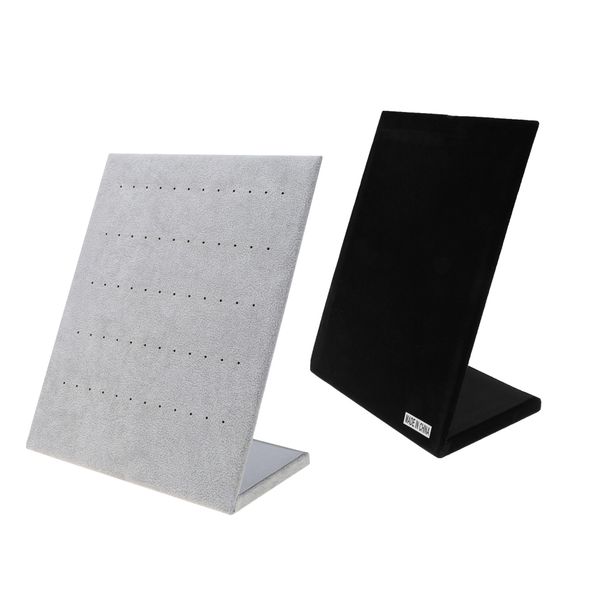 

2 pcs 60 holes velvet earrings jewelry display stand rack, ear studs holder, Black