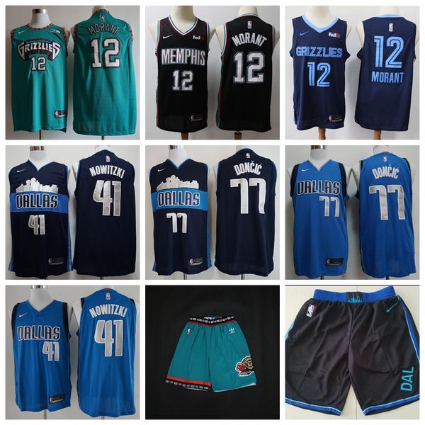 

2019 new memphi 12 ja morant grizzlie maverick dalla luka 77 doncic dirk 41 nowitzki 100 titched logo ba ketball jer ey