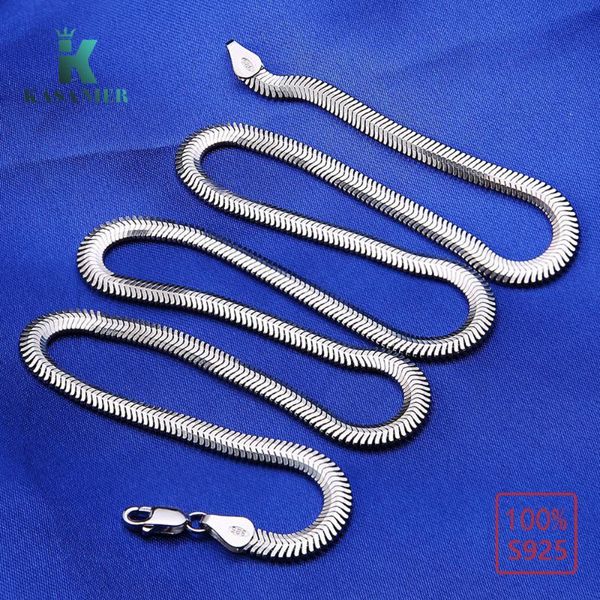 

4mm nice 925 sterling silver smooth snake men women necklace chain with lobster clasps gorgeous jewelry kasanier
