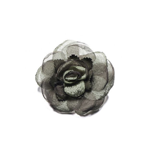 

high-grade fabric brooches flower pearl bride dress stage sweater coat cardigan lapel pin headwear bag handmade accessories gift, Gray