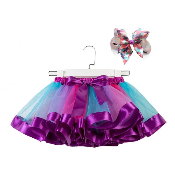 

tutu skirt baby girl skirts 1 to 8 years princess pettiskirt party dance rainbow tulle skirts girls clothes children ##3