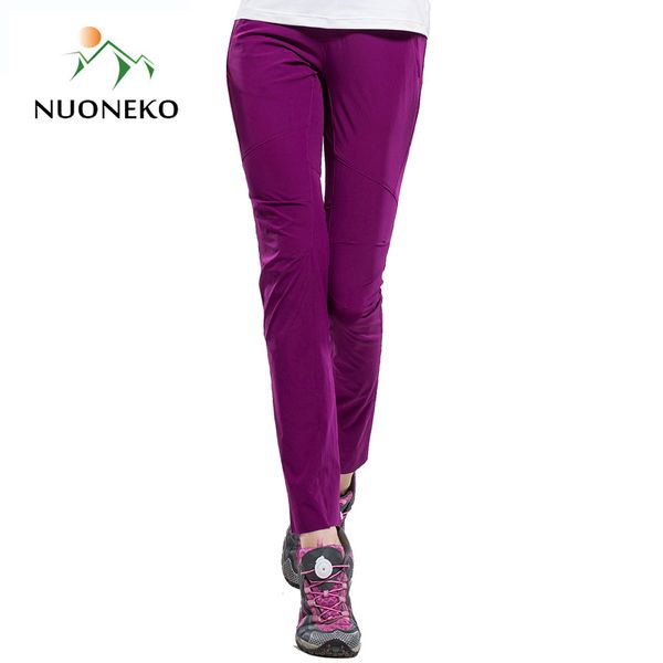 

nuoneko summer women's quick dry breathable pants outdoor sport elastic soft pants hiking camping trekking running trousers pn35, Black;green