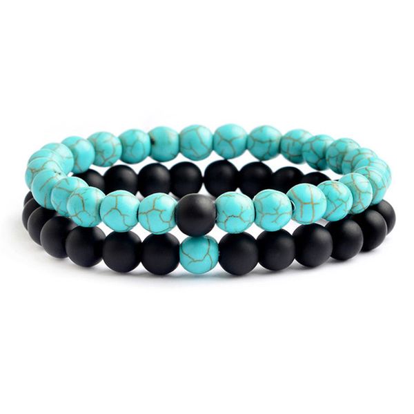 

fashion charm beads string beaded bracelet modern jewelry accessories statement frosted couple lovers bracelets for men 2019, Golden;silver