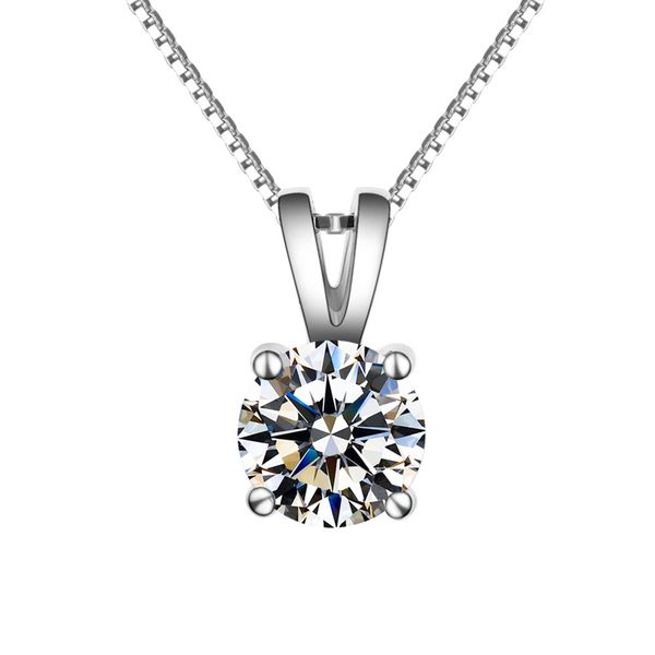 

boeycjr 925 silver 1ct / 2ct d ожерелье цвета муассанит vvs обручальное elegant wedding подвеска для женщин подарок на юбилей