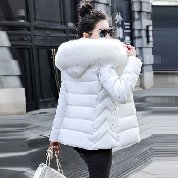 

big fur 2019 new parkas female women winter coat thick cotton winter jacket womens outwear parkas for women winter down jacket y190926, Black;white