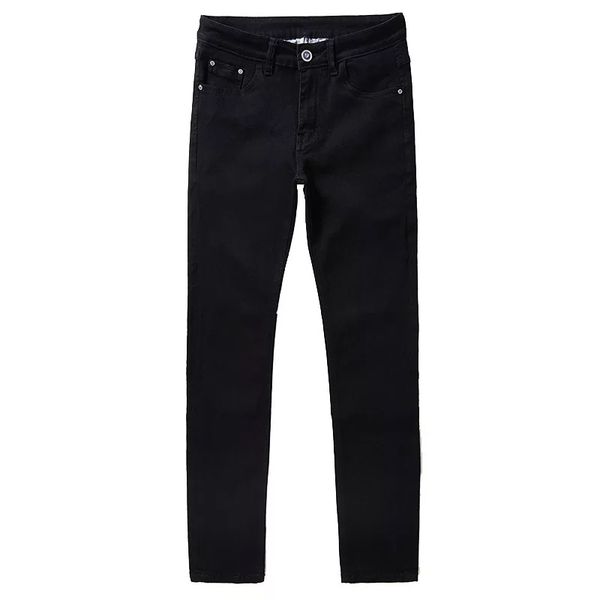 

plus size 42 classic pure color skinny jeans straight pants stretch denim men jeans, Blue
