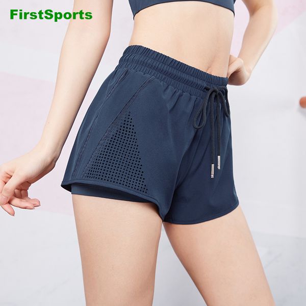 

yoga outfits summer mesh sports running shorts women's 2 in 1 gym quick dry fitness exercise workout jogging with lining, White;red