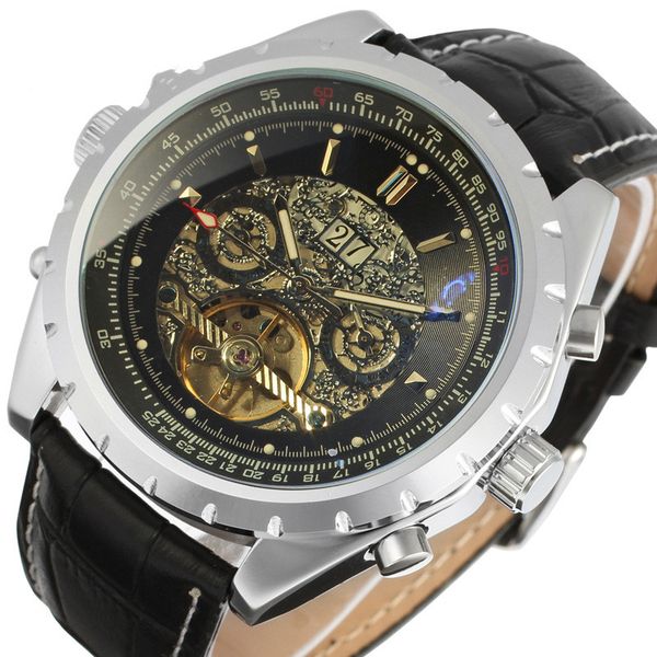 

прибытие ' скай мун тан стеклянный человек досуг низкий свободного хилл колеса полностью автоматическая механика наручные механические часы, Slivery;brown