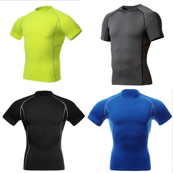 

men compression wear under outdoor wear athletic & outdoor apparel base layer tight short sleeve sports t-shirts new arrival, Gray;blue