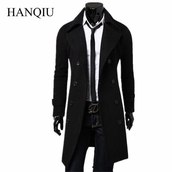 

mens trench coat 2019 new fashion designer men long coat autumn winter double-breasted windproof slim trench coat men plus size t190829, Tan;black