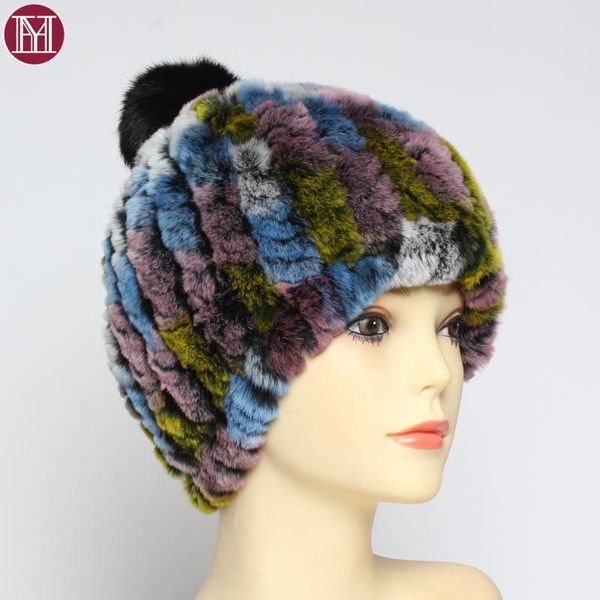 

2020 winter lady неподдельной rex папахи женщины теплый 100% natural rex fur beanie hat трикотажная soft real caps, Blue;gray
