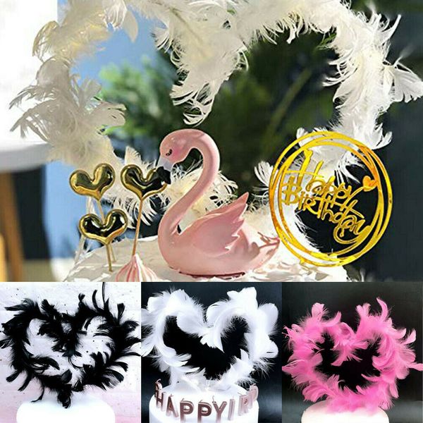 

loving heart feather er birthday cake decor flower party ornament prop