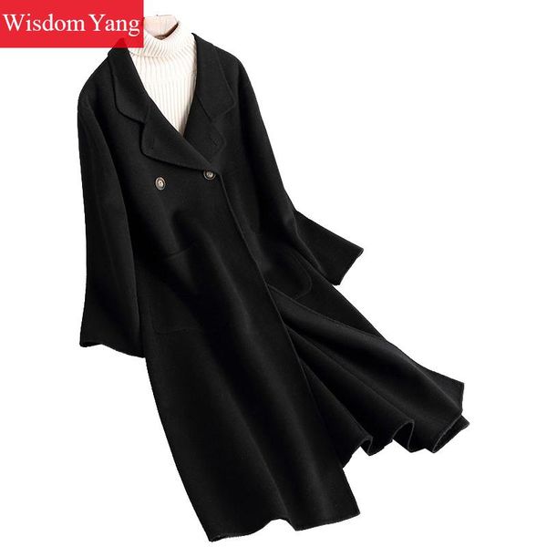 

winter warm black beige fleece coat sheep wool cashmere coats women korean oversize woolen female long overcoat ladies outerwear